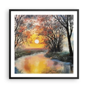Poster in een zwarte lijst - Herfst vibes - 60x60 cm