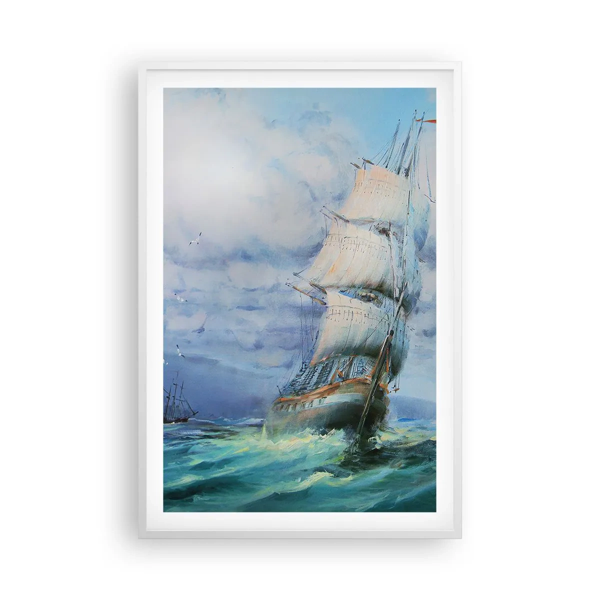 Poster in een witte lijst - Goede wind - 61x91 cm