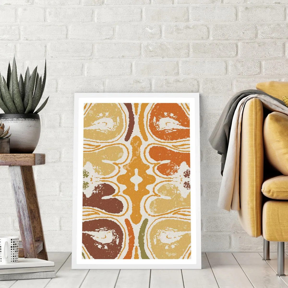 Poster in een witte lijst - Sentimentele abstractie - 50x70 cm