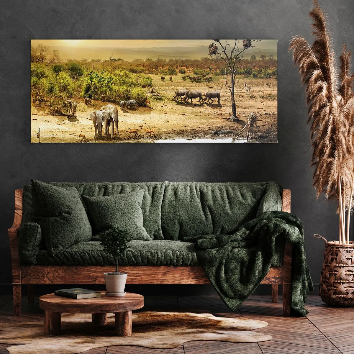 Schilderen op canvas - "Er stroomde een rivier uit Eden …" - 100x40 cm