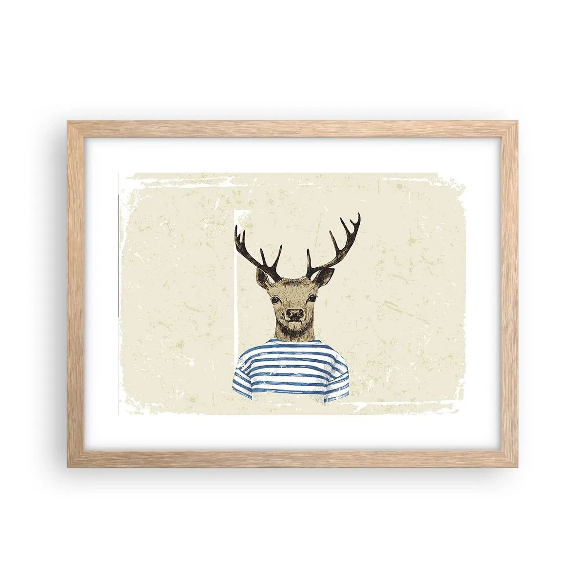 Een poster in een licht eiken lijst - Omdat ik van gestreepte t-shirts hou! - 40x30 cm