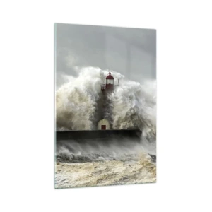 Schilderen op glas - De woede van de oceaan - 70x100 cm
