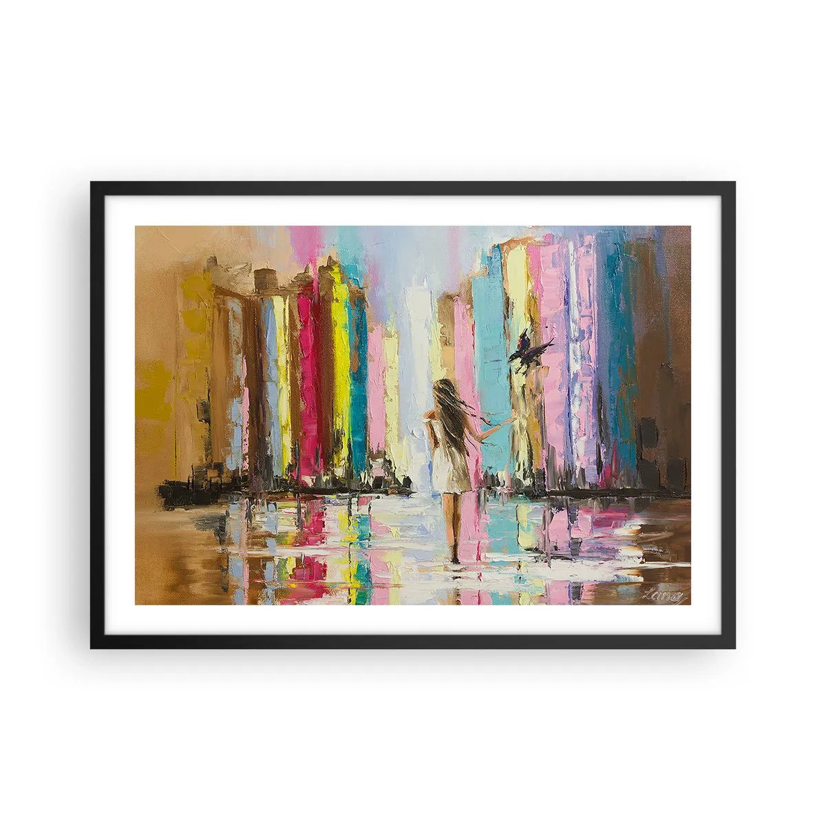 Poster in een zwarte lijst - Volg mij - 70x50 cm