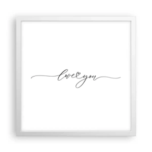 Poster in een witte lijst - Zwart op wit - 40x40 cm