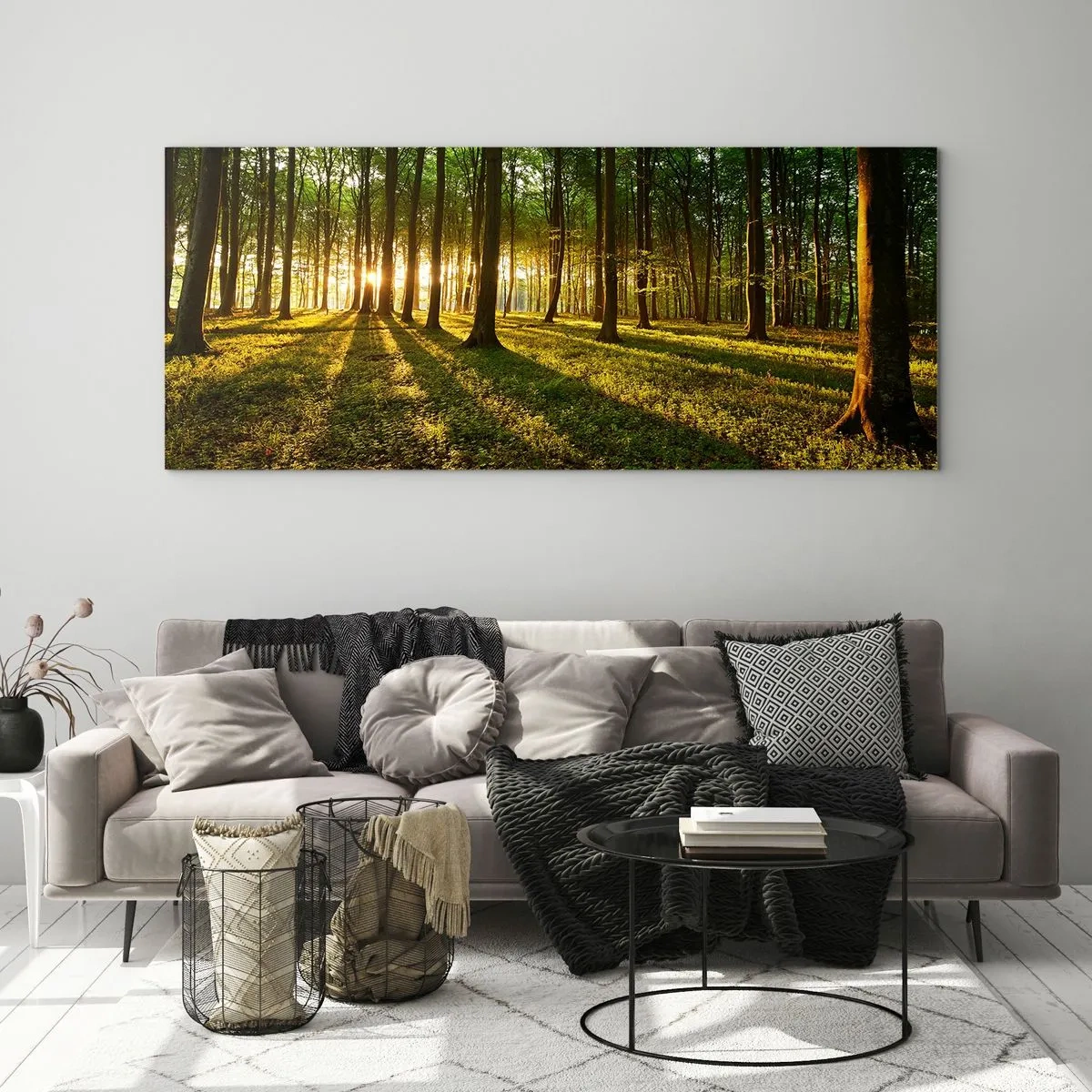 Schilderen op glas - Foto van de hele lente - 90x30 cm