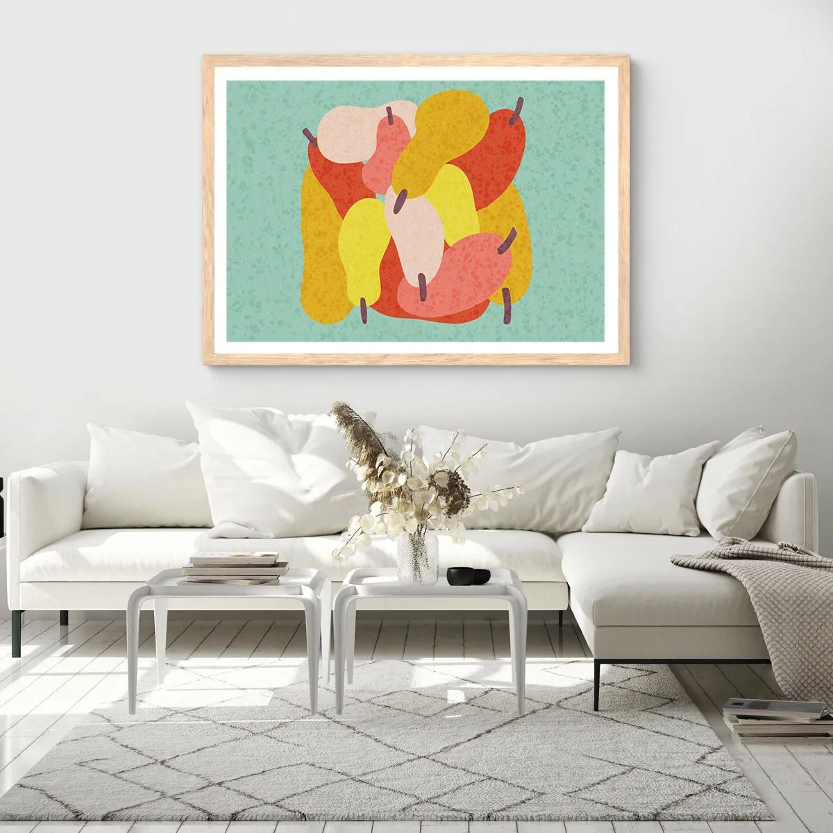 Een poster in een licht eiken lijst - Probeer de zomerzon - 91x61 cm