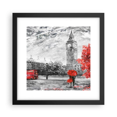 Poster in een zwarte lijst - Een spannende dag - 30x30 cm