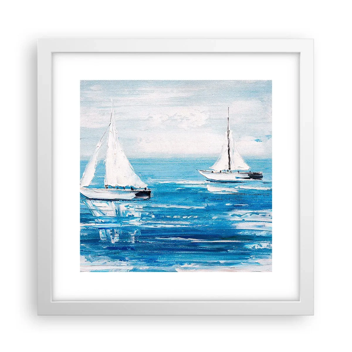 Poster in een witte lijst - Met een vriend aan mijn zijde - 30x30 cm