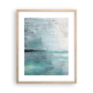 Een poster in een licht eiken lijst - Horizontaal in blauw - 40x50 cm