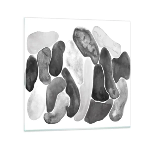 Schilderen op glas - Rotsachtige abstractie - 70x70 cm