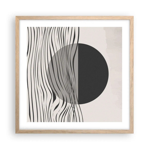 Een poster in een licht eiken lijst - Halve compositie - 50x50 cm
