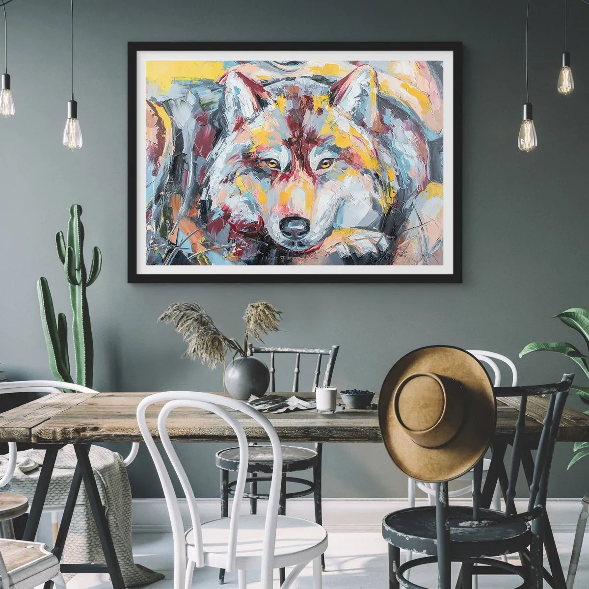 Poster in een zwarte lijst - Gemoedsrust onder dierbaren - 40x30 cm