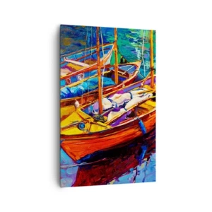 Schilderen op canvas - Op water vol met kleuren - 80x120 cm
