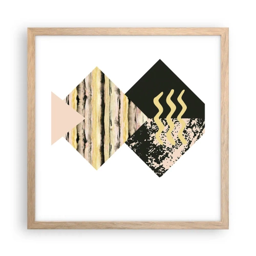 Een poster in een licht eiken lijst - Er is niet zo eenvoudig - 40x40 cm