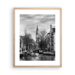 Een poster in een licht eiken lijst - Amsterdamse sferen - 40x50 cm