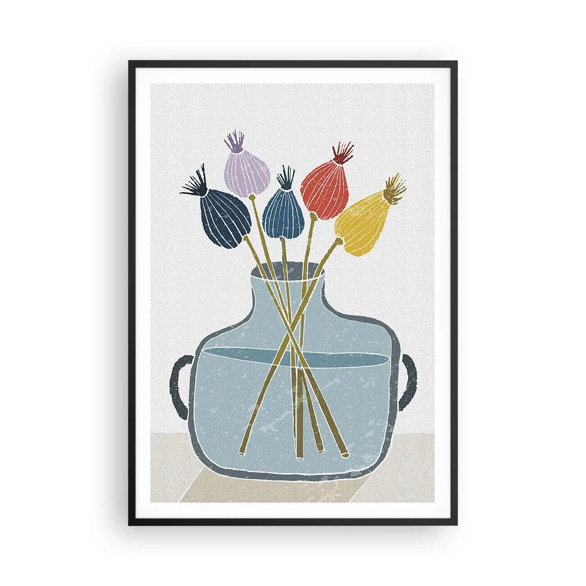 Poster in een zwarte lijst - Alsof hij met maanzaad heeft gezaaid - 70x100 cm