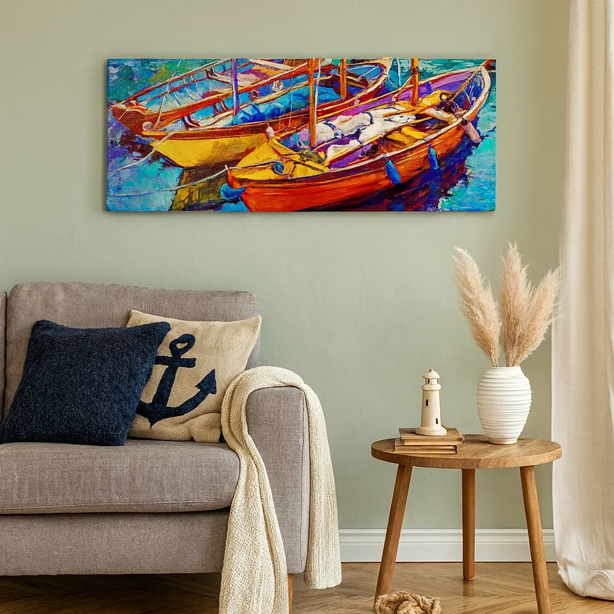 Schilderen op canvas - Op water vol met kleuren - 30x30 cm