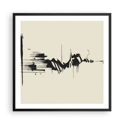 Poster in een zwarte lijst - Overhaaste abstractie - 60x60 cm
