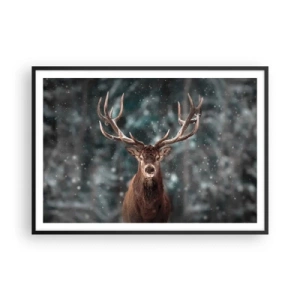 Poster in een zwarte lijst - Gekroond tot koning van het bos - 100x70 cm