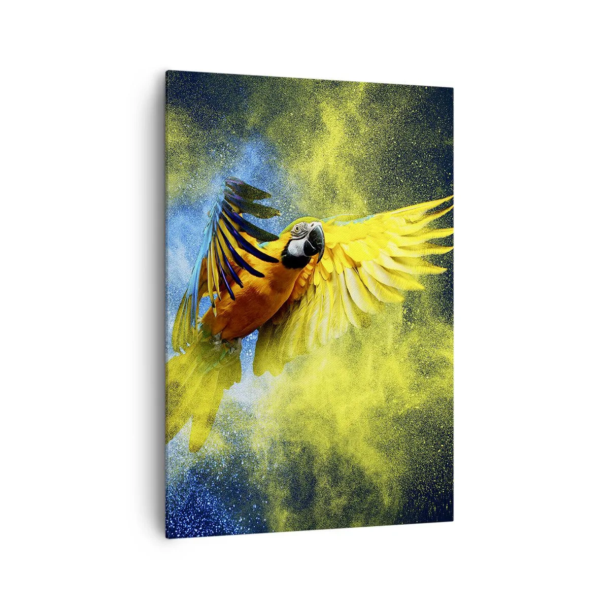 Schilderen op canvas - In het blauwe en gouden stof - 70x100 cm