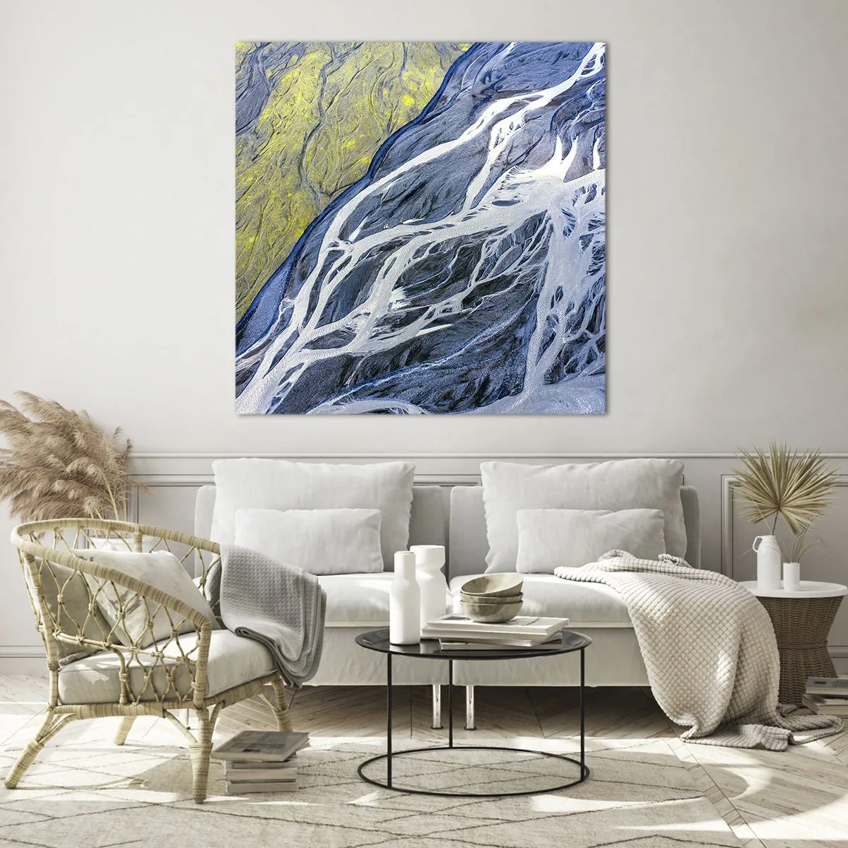 Schilderen op glas - Rotstekeningen van de natuur - 70x70 cm