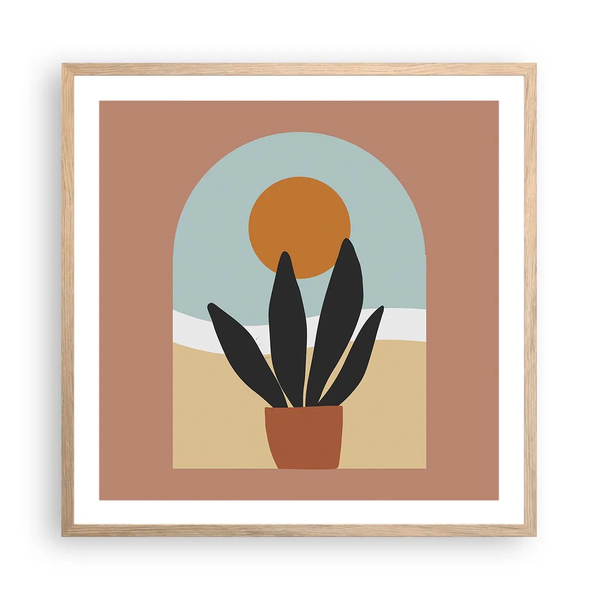 Een poster in een licht eiken lijst - Kleine geneugten - 60x60 cm