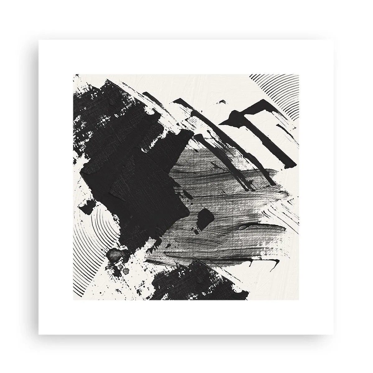 Poster - Abstractie – expressie van zwart - 30x30 cm