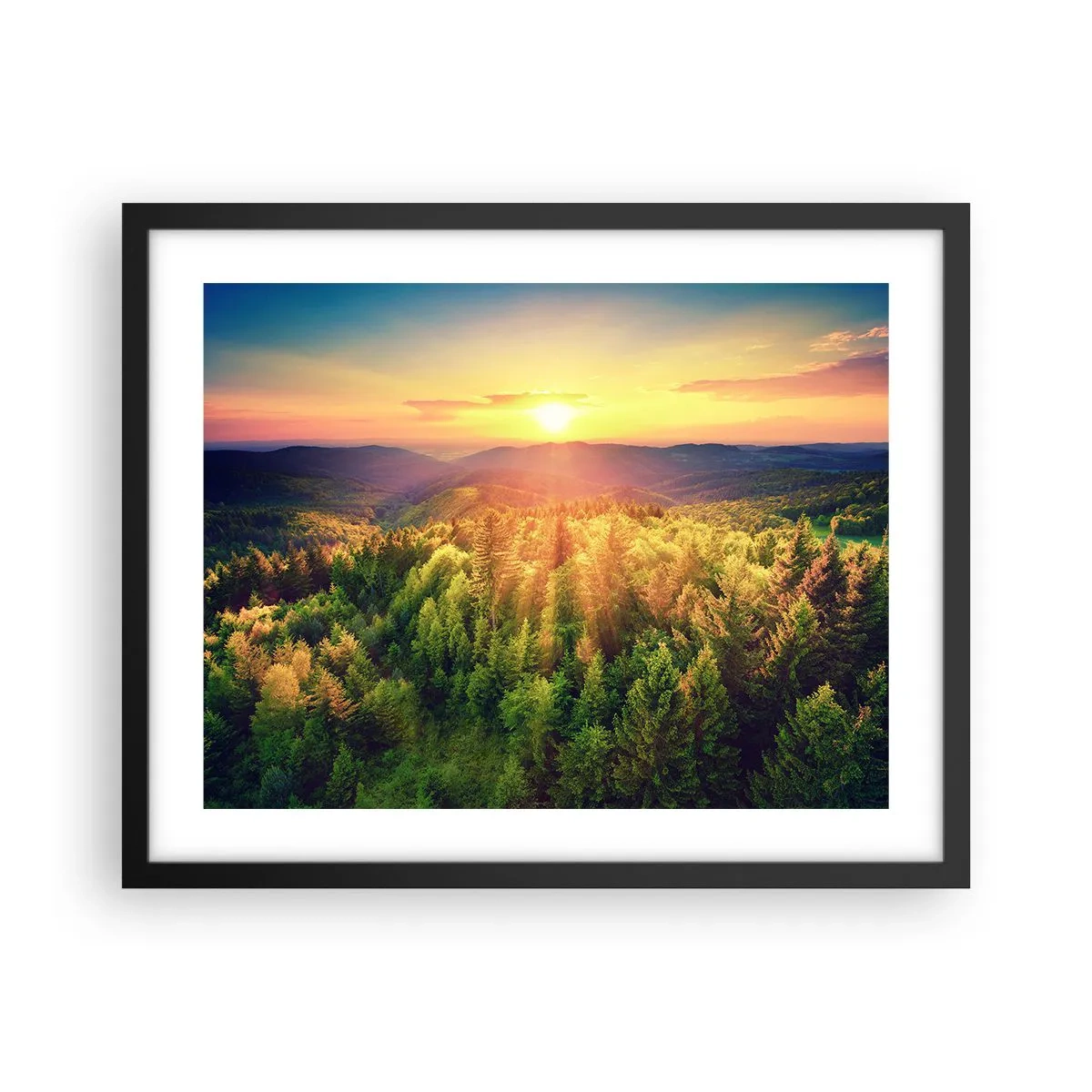 Poster in een zwarte lijst - Hoekpunten en topjes - 50x40 cm