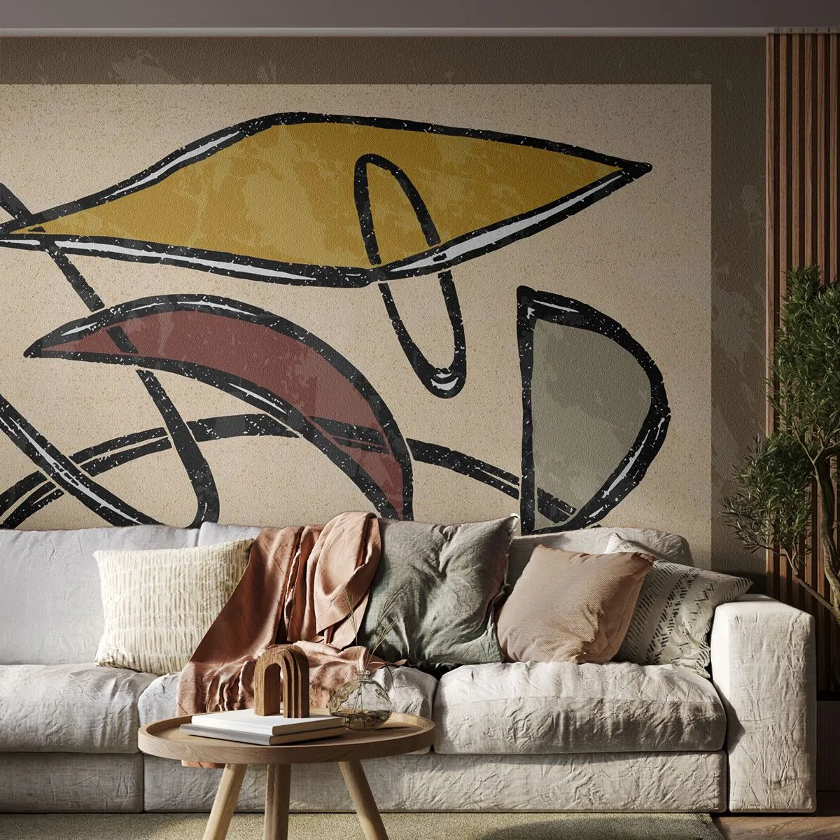 Fotobehang Standard Eco - Verticale en horizontale lijnen - Modern, Abstractie, Deel - 150x105 cm