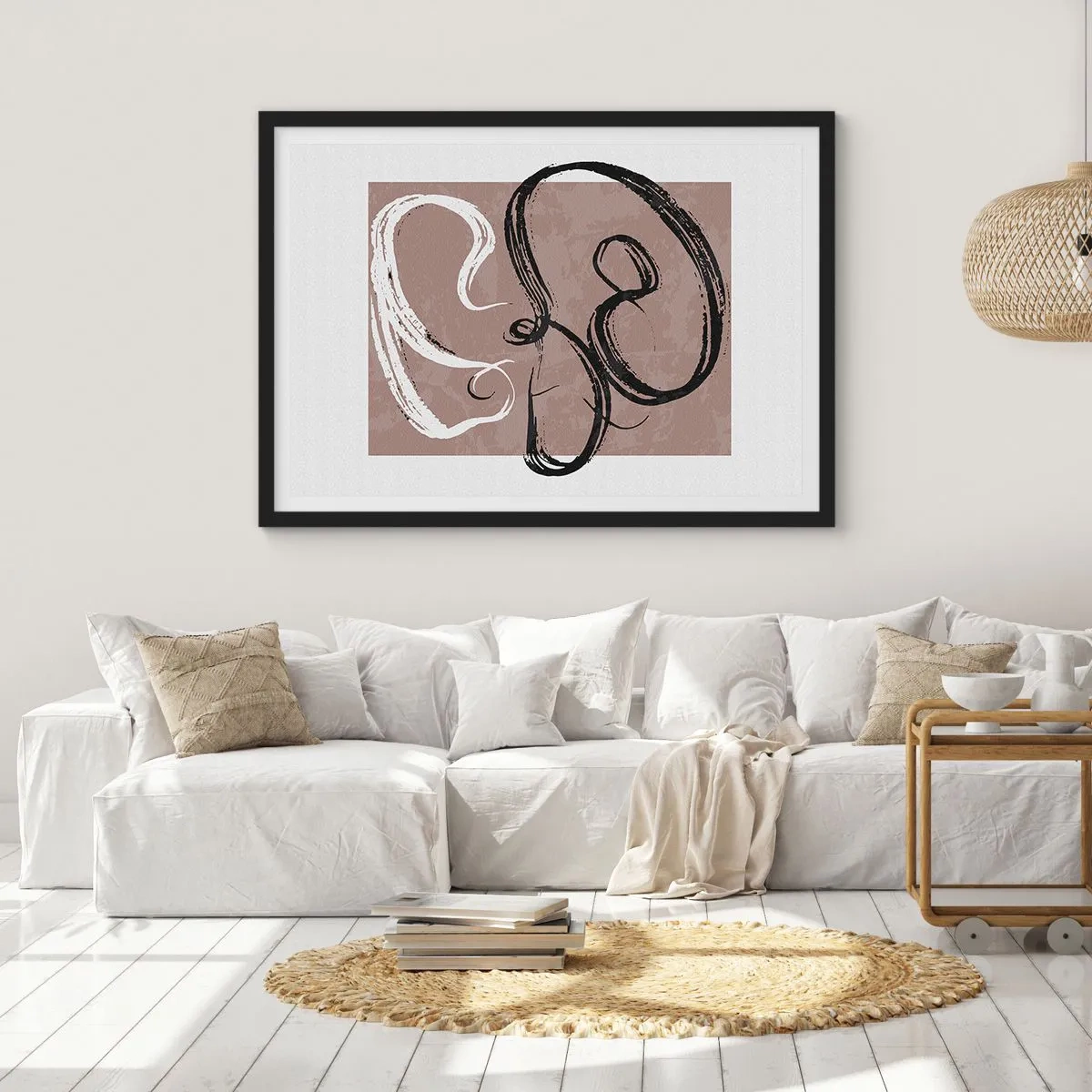 Poster in een zwarte lijst - Compositie – de zoektocht naar volheid - 91x61 cm