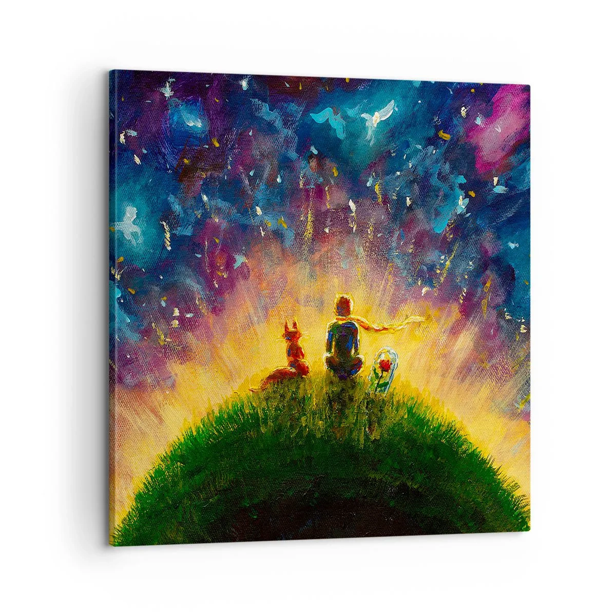 Schilderen op canvas - Liefde en vriendschap - de hele wereld - 60x60 cm