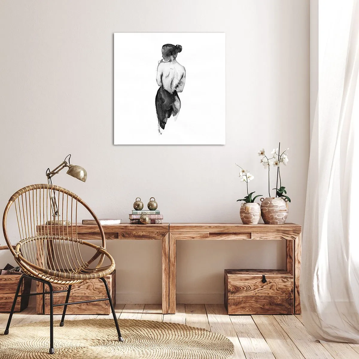 Schilderen op canvas - Bij haar verdwijnt de wereld - 30x30 cm