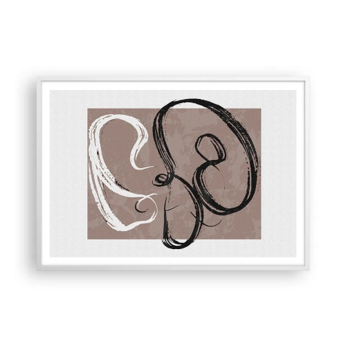 Poster in een witte lijst - Compositie – de zoektocht naar volheid - 100x70 cm
