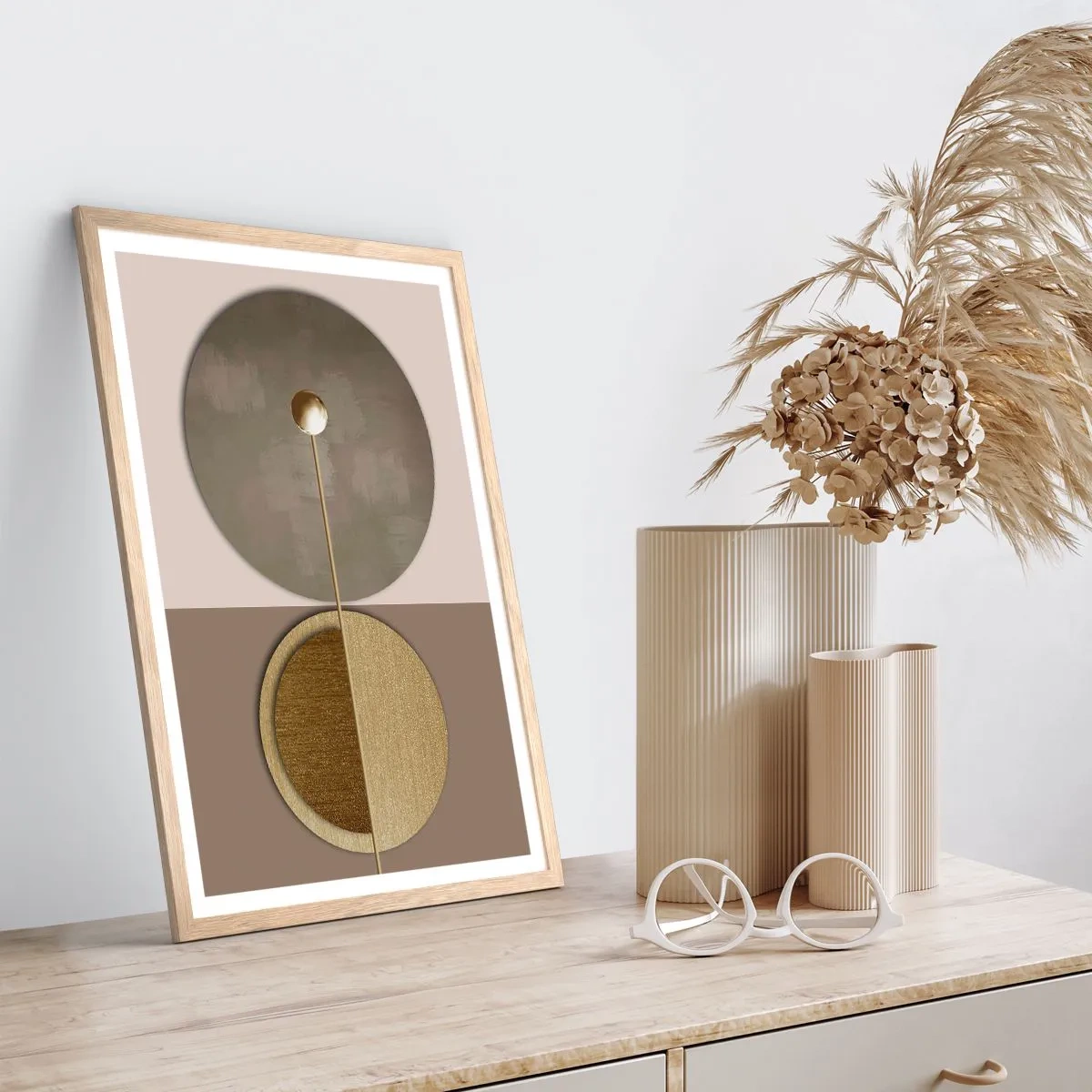 Een poster in een licht eiken lijst - Perfecte balans - 40x50 cm