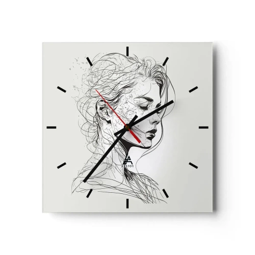 Wandklok - Klok - Portret in gedachten - 30x30 cm