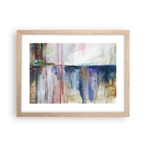 Een poster in een licht eiken lijst - Kleurrijke impressies en associaties - 40x30 cm