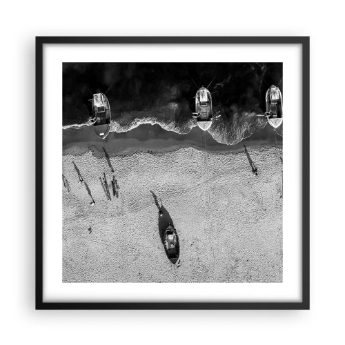 Poster in een zwarte lijst - Nog steeds aan de oever… - 50x50 cm