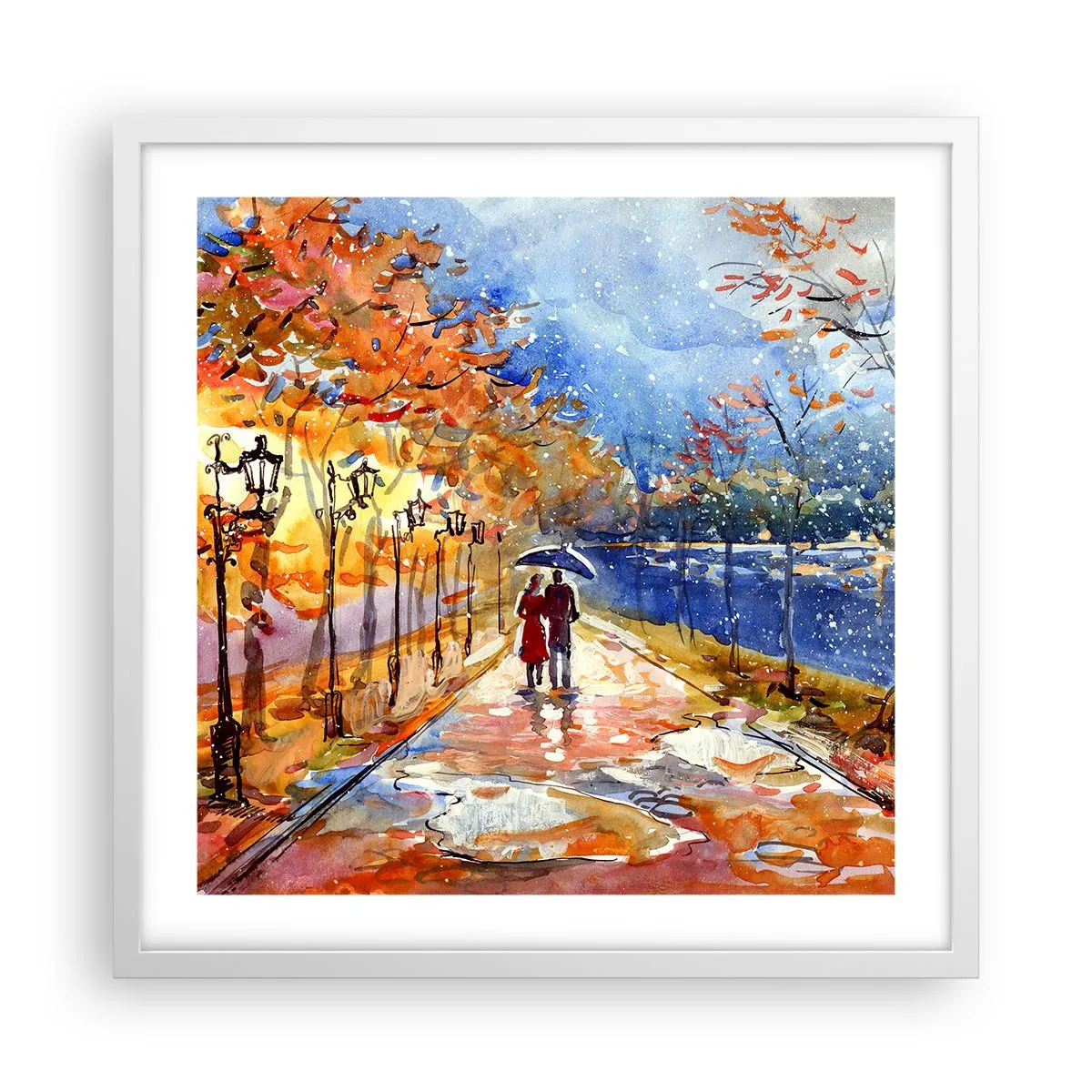 Poster in een witte lijst - Samen tot de grens van de tijd - 50x50 cm