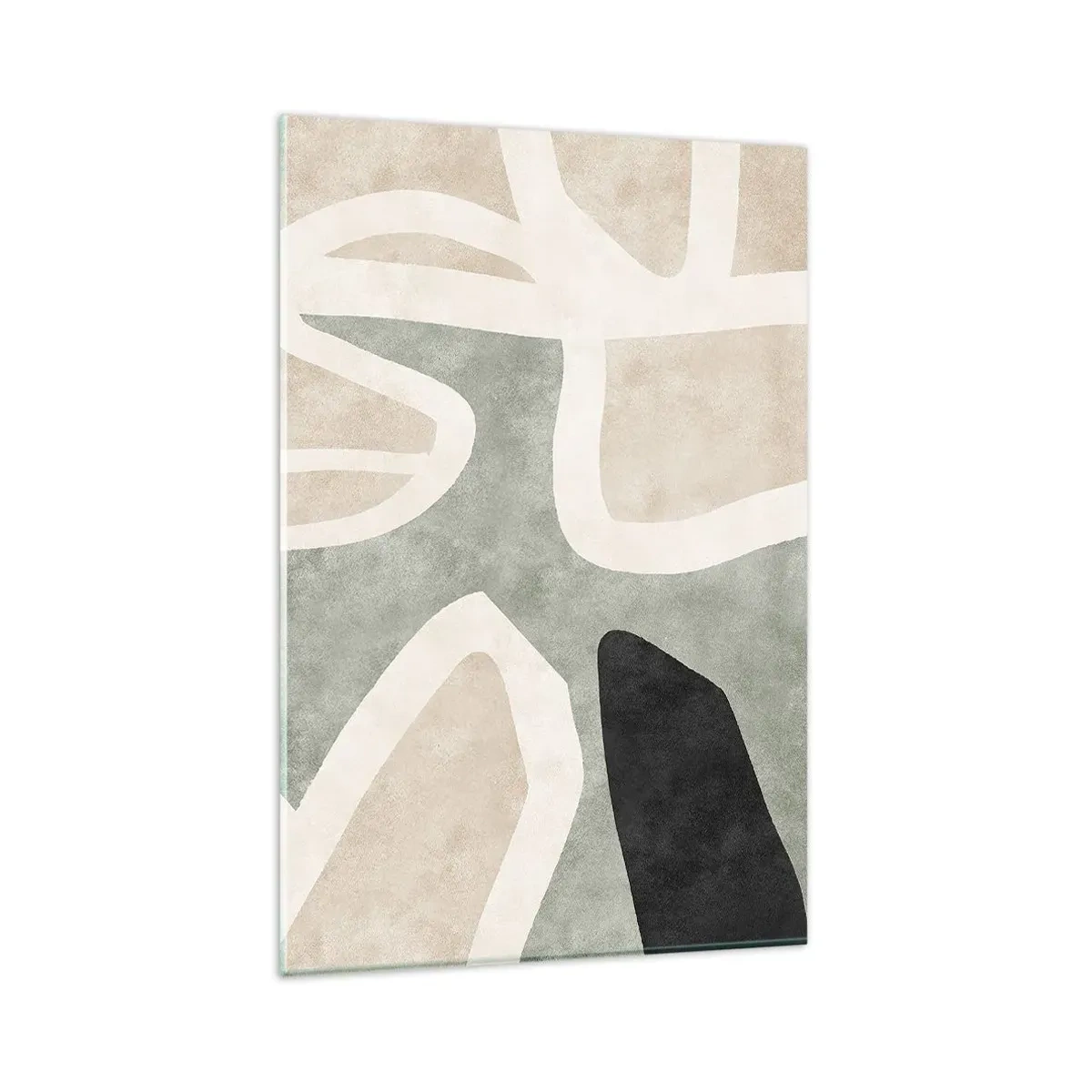 Schilderen op glas - Compositie met een zwart motief - 80x120 cm