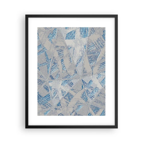 Poster in een zwarte lijst - In een blauwgrijs labyrint - 40x50 cm