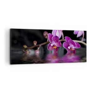 Schilderen op canvas - Lila weerspiegeling van schoonheid - 100x40 cm