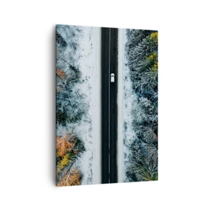 Schilderen op canvas - Snijd door het winterbos - 50x70 cm
