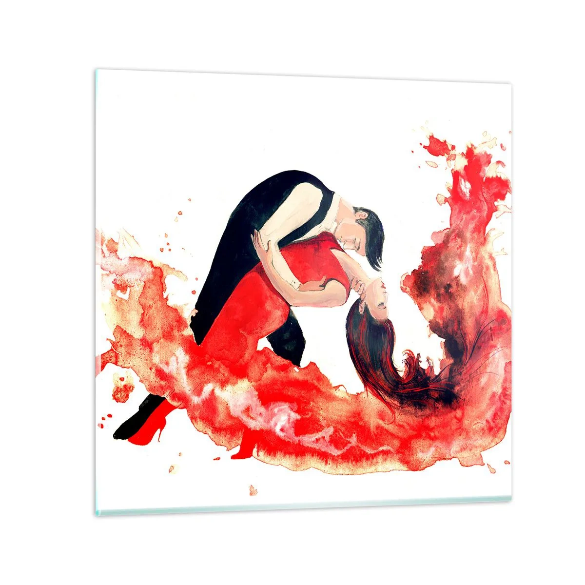 Schilderen op glas - Tango - een sensuele golf - 60x60 cm