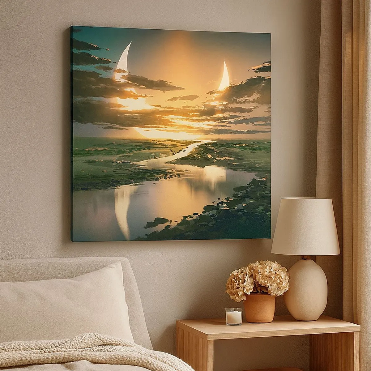 Schilderen op canvas - Ergens in een sterrenstelsel ver, ver weg - 30x30 cm