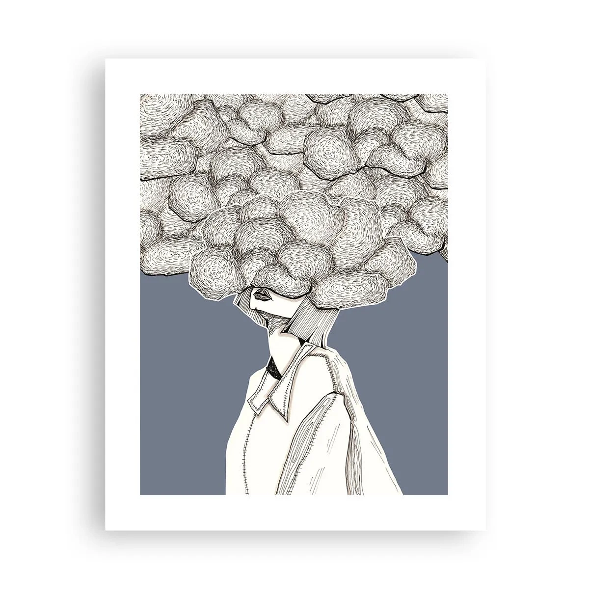 Poster - Met hoofd in de wolken - 40x50 cm