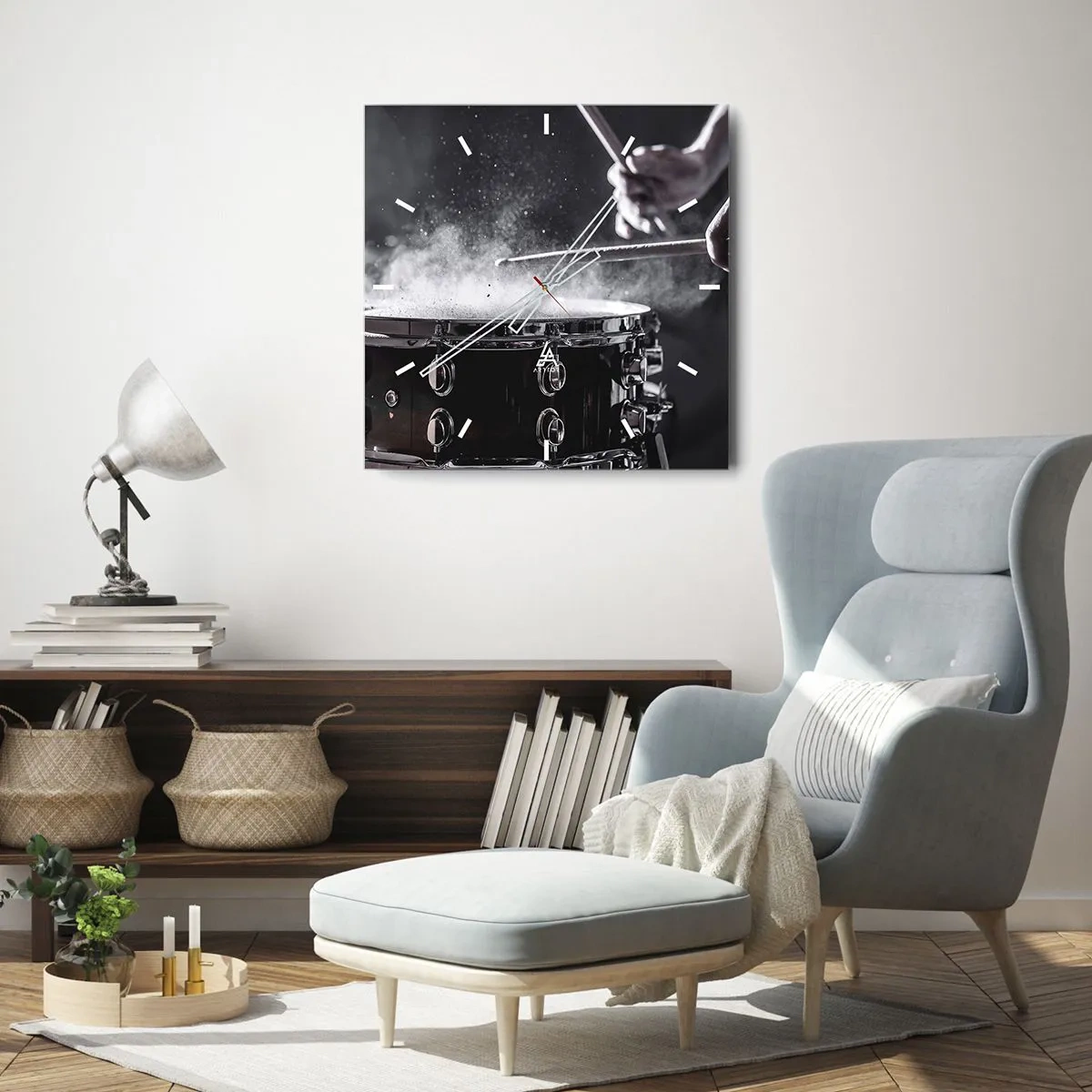 Wandklok - Klok - De pols van de muziek - 30x30 cm