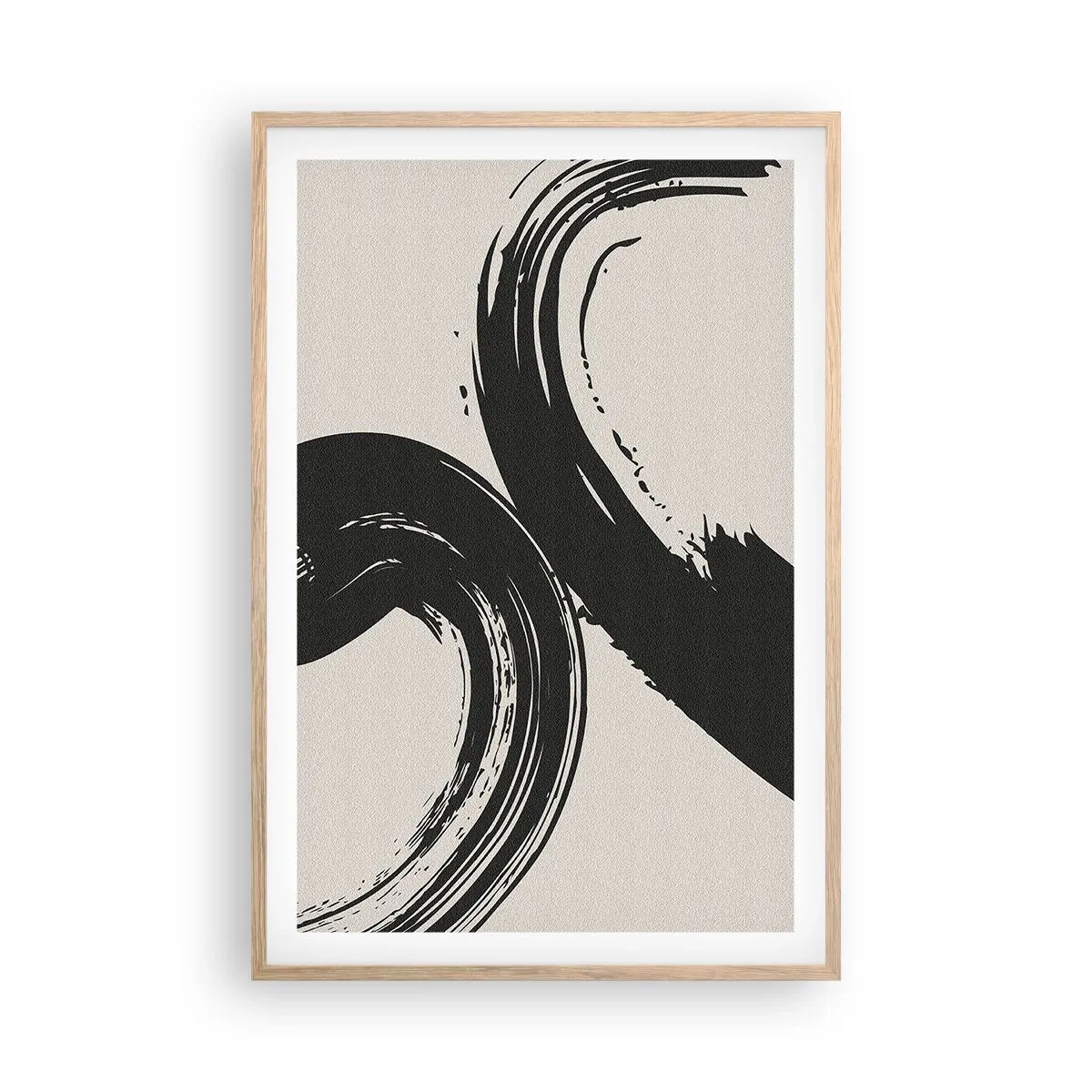 Een poster in een licht eiken lijst - Vegend en cirkevormig - 61x91 cm