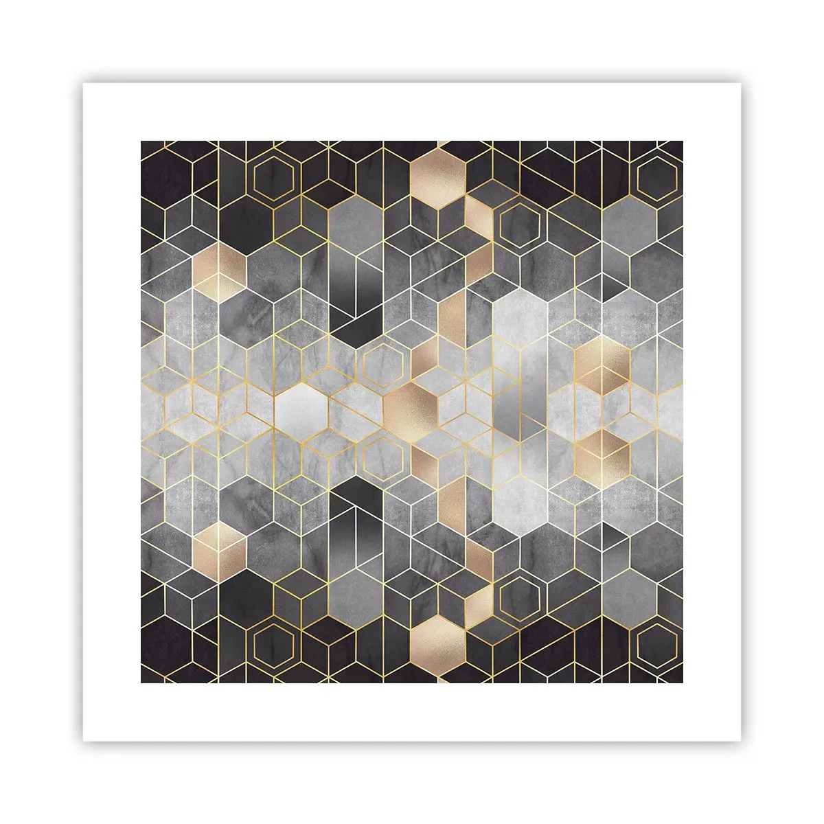 Poster - Diamant samenstelling - 40x40 cm