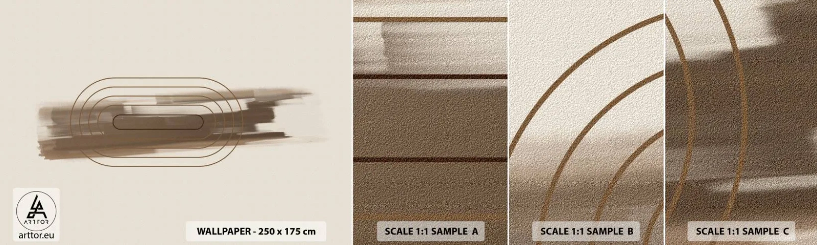 Fotobehang Staaltje Standard Eco - Een briesje grijs - Abstractie, Deel, Moderne kunst - 100x30 cm