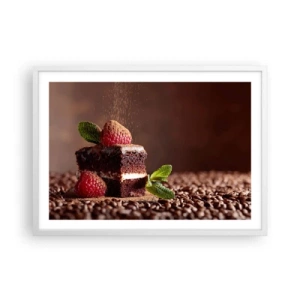 Poster in een witte lijst - Het leven is zoet - 70x50 cm